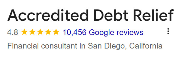 Accredited Debt Relief Google Reviews Score