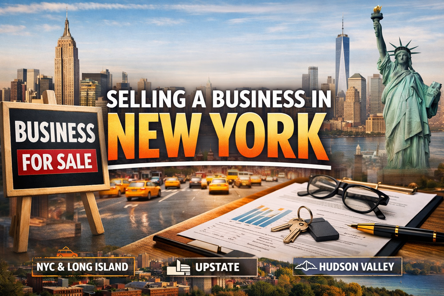 New York Businesses Illustration
