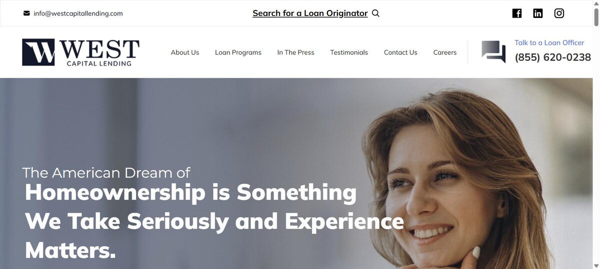 West Capital Lending homepage